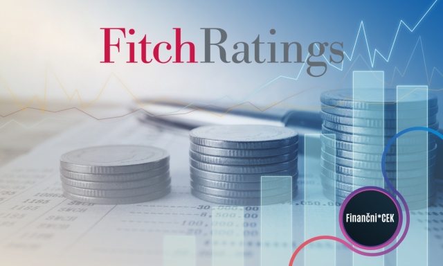 Na sliki je denar z grafi in napisom Fitch Ratings, ki ponazarjajo bonitetne ocene, kreditno tveganje in dolgoročne finančne podatke; slika spremlja spletno predstavitev zbirke Fitch Ratings PRO v okviru modula Finančni*CEK.