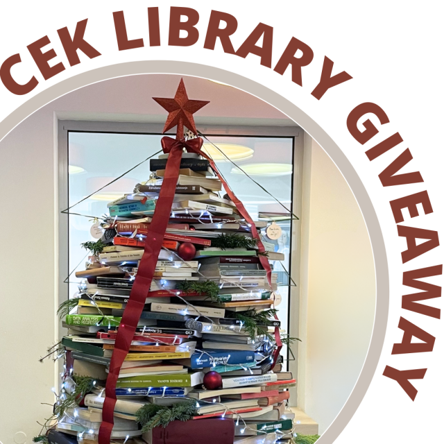 A tree made out of books.