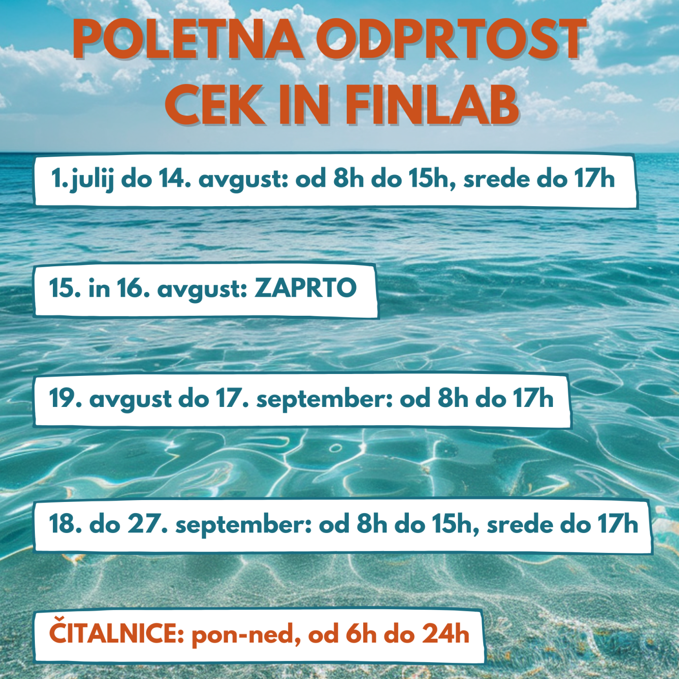 Poletna odprtost CEK in FINLAB
