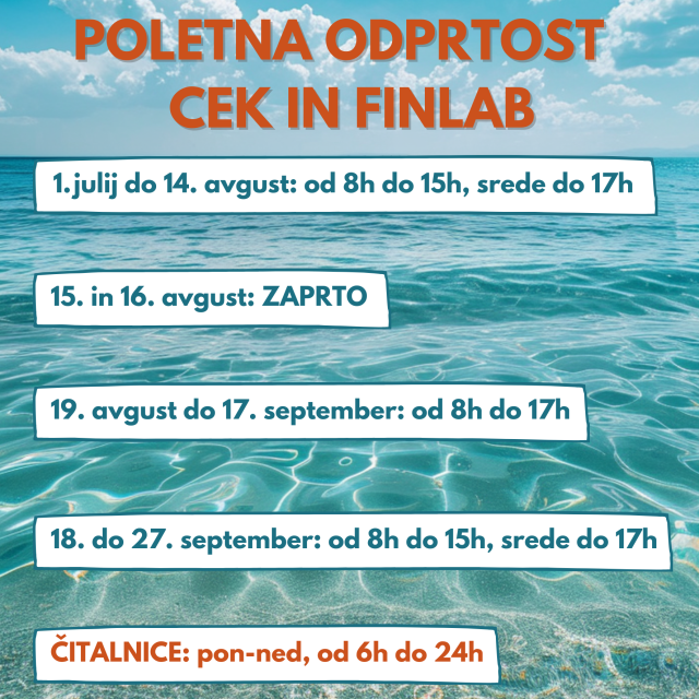 Poletna odprtost CEK in FINLAB