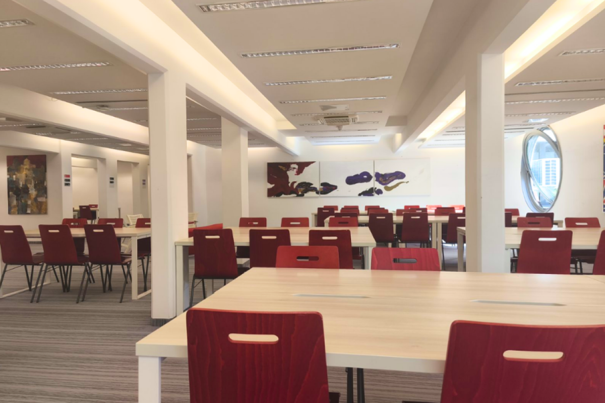 Silver*CEK on the lower floor of the CEK Library, with numerous study spaces.