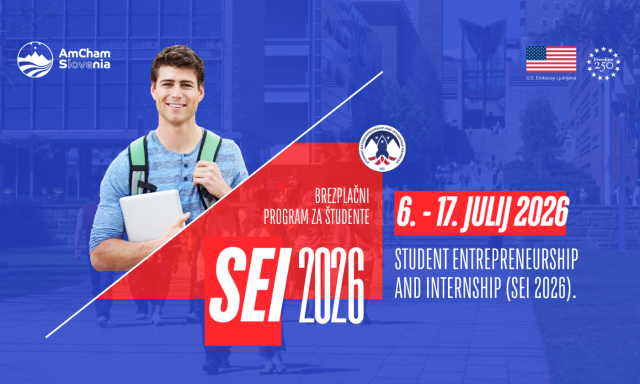 Plakat za mednarodni program izmenjave študentov, na katerem so predstavljeni raznoliki študenti in kulturni simboli, ki spodbujajo globalno izobraževanje.