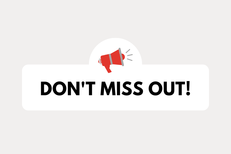 Text "don't miss out".