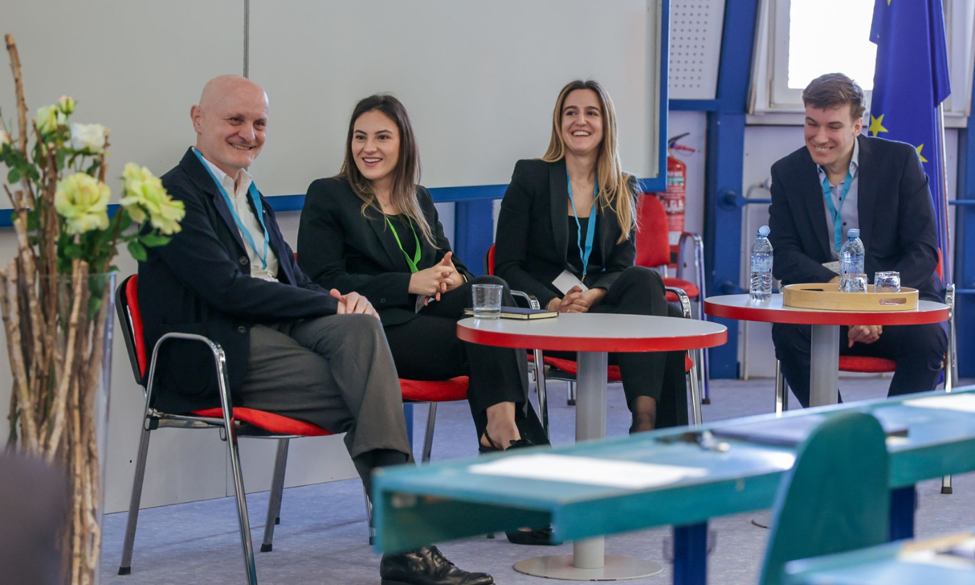 Students at a round table